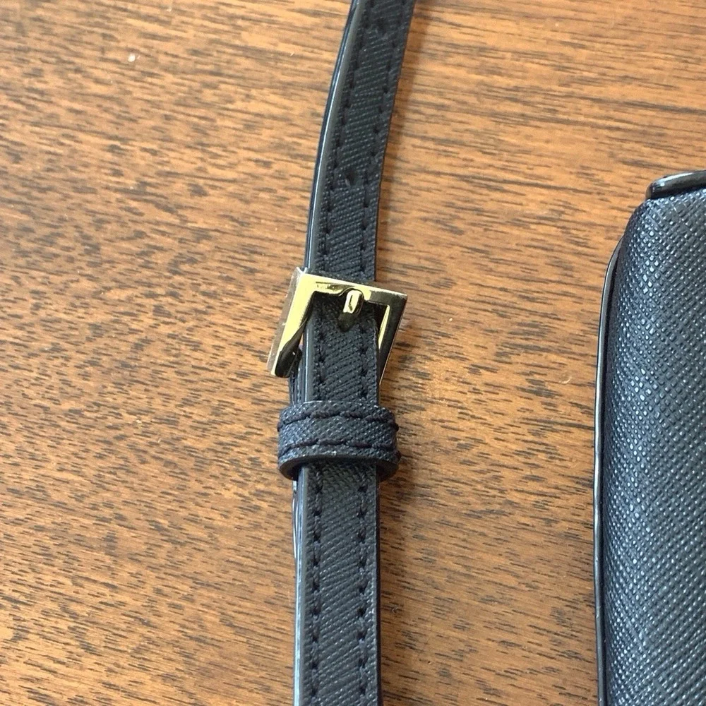 Kate Spade Newbury Lane Sally Crossbody Black Saffiano Leather Gold Turn Lock